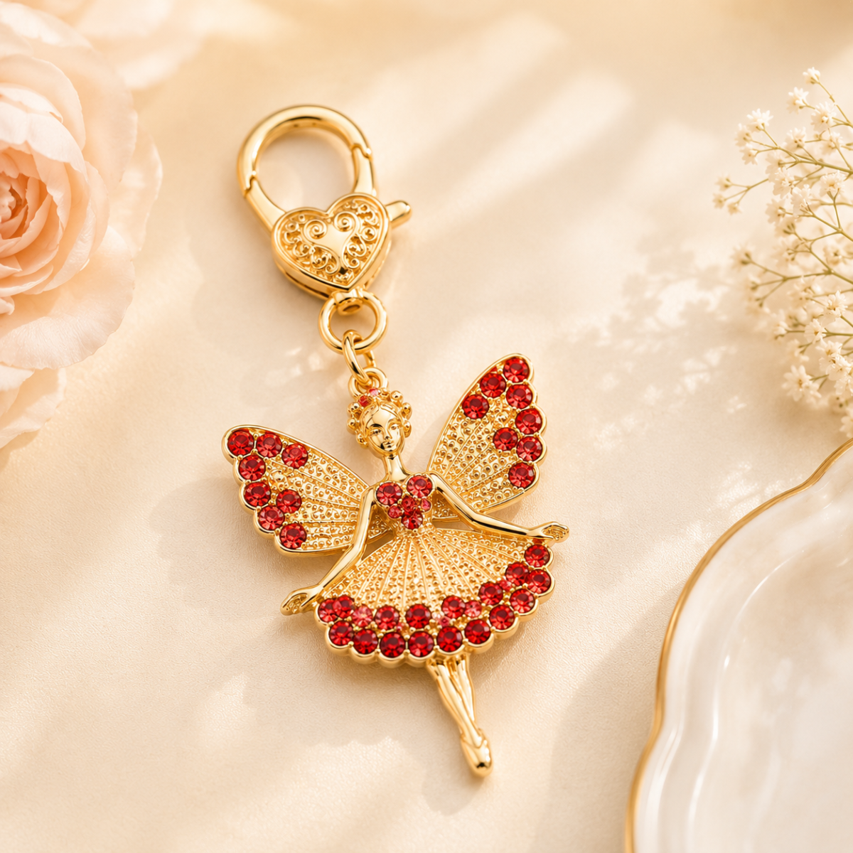 Red Fairy Designer Keychain Charm
