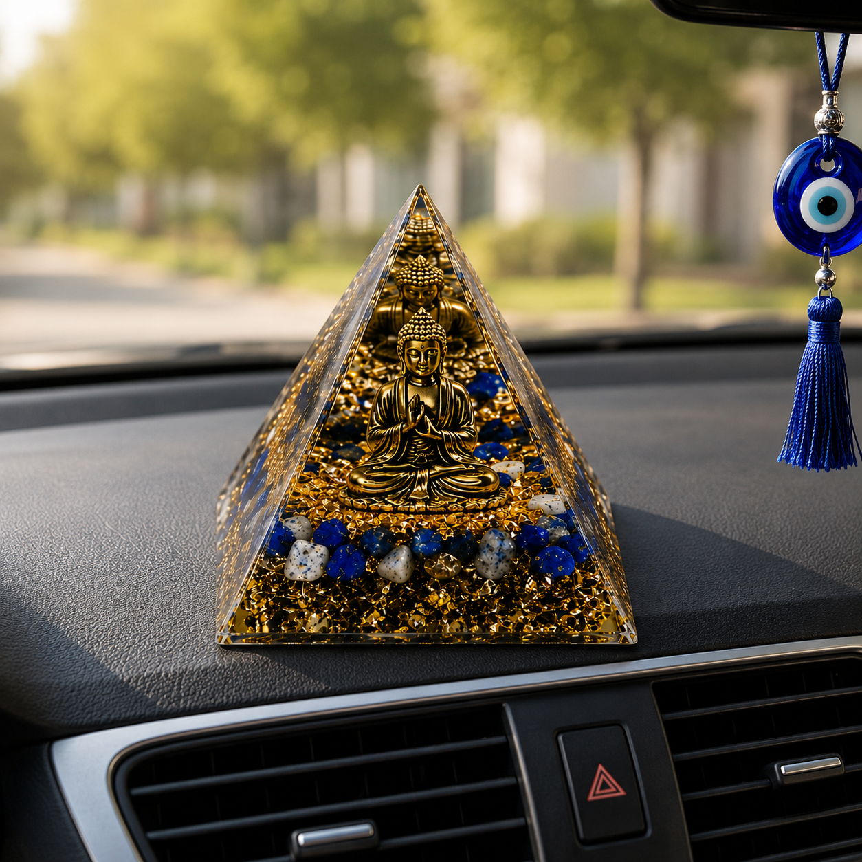 Buddha Resin Pyramid Desk Display – 6cm - Image 4