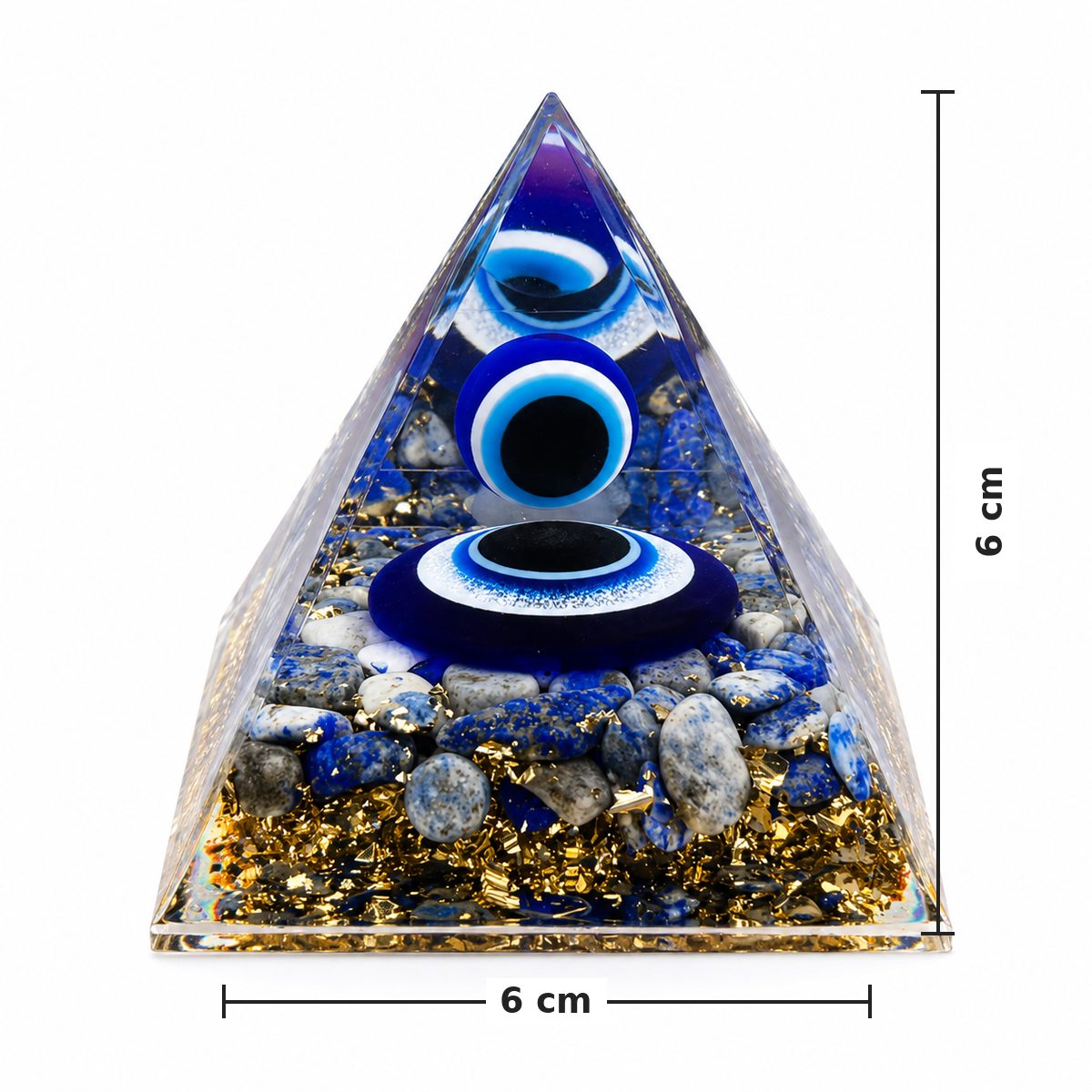 Blue Evil Eye Resin Pyramid Desk Display – 6cm - Image 5